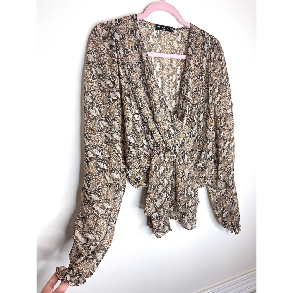 Nwot Generation Love Python Print Flowy Surplice … - image 6